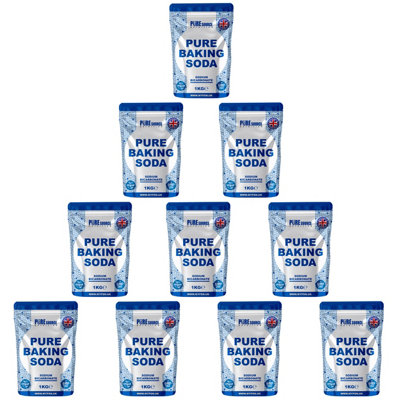Pure Source Nutrition Baking Soda 10Kg (1Kg X 10 Bags) Multi Purpose Household Cleaner Sodium Bicarbonate Of Soda from B&Q