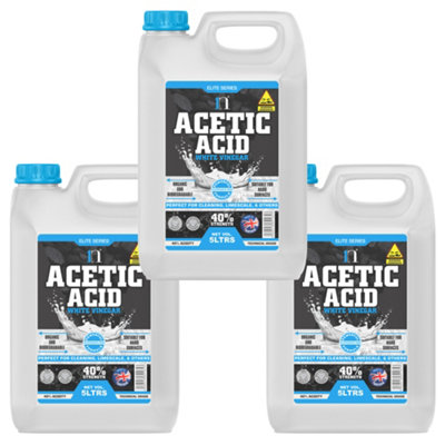 White Vinegar Cleaning 3X5Ltrs15 Litres High Strength 40%All Natural Multi-Surface & Multi-Purpose CleanerLimescale from B&Q