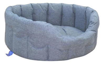 B&Q -  P&l Country Dog Heavy Duty Oval  Waterproof Charcoal Softee Beds Size Medium