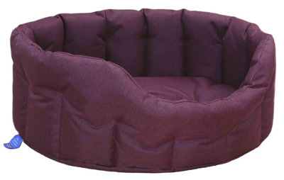 B&Q -  P&l Country Dog Heavy Duty Oval  Waterproof Red Wine Softee Beds Size Medium