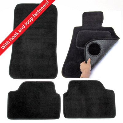 Actiasmat Fits Bmw 1 Series E87 2004 To 2011 Tailored Carpet Car Mats Black 4Pcs Fabric Tabs