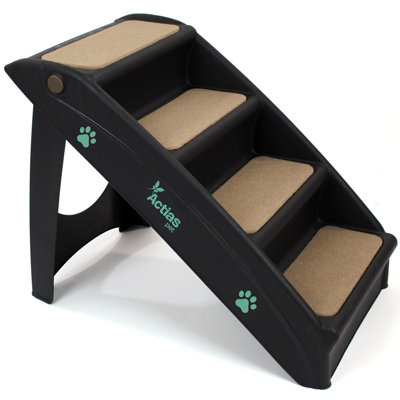 Actiaspet Lightweight Folding Pet Stairs Black from B&Q