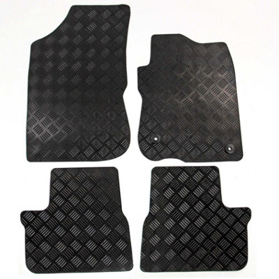 Actiasmat Fit Peugeot 208 Car Mats Tailored Rubber 2012 To 2019 4Pc Black Floor Set from B&Q