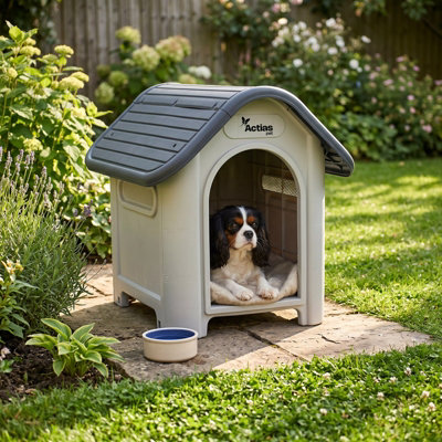 B&Q -  Plastic Dog Kennel Weatherproof Outdoor Dog House