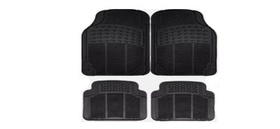 Set Of 4Pcs Heavy Duty Universal Black Rubber Car Mat Set Non Slip Van Mats from B&Q