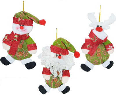 B&Q -  3 Handmade Novelty Christmas Tree Hanging Xmas Home Decor Stocking Fillers