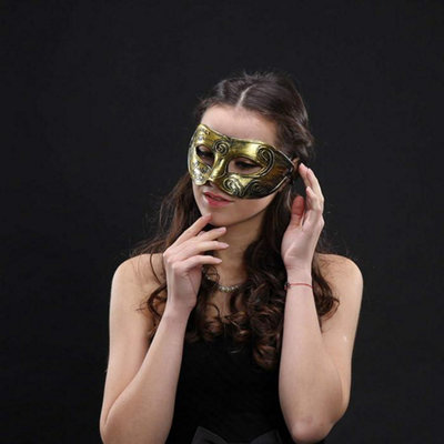Shatchi Golden Venetian Masquerade Lace Mask Carnival Eye Masks Halloween Ball Party Prom Carnival For Man Ladies Fancy Dress