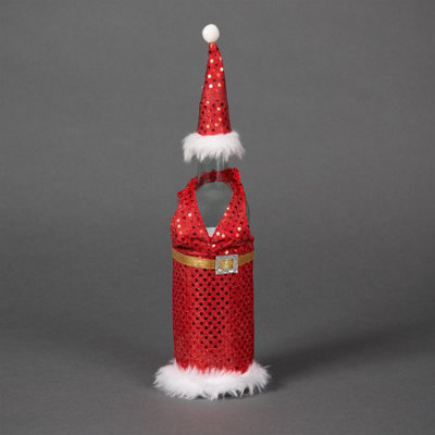 Shatchi 5 Novelty Christmas Wine Bottle Cover Gift Bags Xmas Dinner Table Decorations Home Bar Pub Restaurant from B&Q