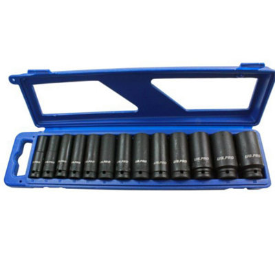 Us Pro 13Pc 1/2 Dr 6Pt Deep Impact Sockets Metric 13 - 32Mm 1397 Black