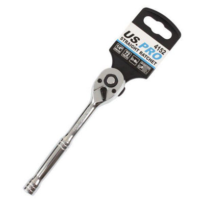 Us Pro 1/4" Drive 72T Quick Release Reversible Ratchet Socket Wrench 4152 from B&Q