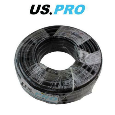  - Us Pro Air Hose 10mm X 15M 50Ft Air Line Rubber Hose Compressor 1/4" Bsp 8173
