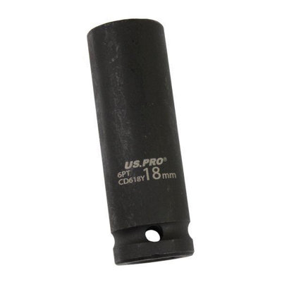 US PRO 1/2"" Drive 18mm Deep Impact Socket 6PT CR-V 78mm Heavy Duty Metric - Image 7
