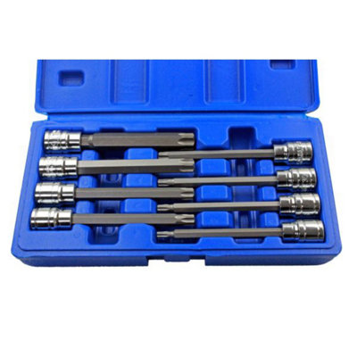 Us Pro Tools 8Pc 3/8" Dr. 110mm Long Torx Bit Socket Set T25 To T60 3303 from B&Q