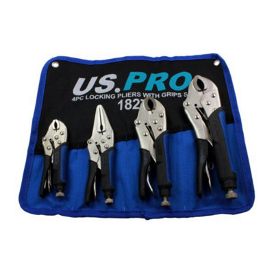 Us Pro Locking Pliers 4Pc Mole Grips Adjustable Wrench Vice Grips Pliers 1827 from B&Q