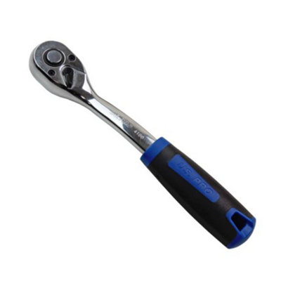 B&Q -  Tools 3/8" Drive Quick Release Curved Offset Ratchet 72 Teeth Socket Wrench 4186