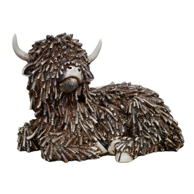 Gifts Direct 2 U Highland Cow Twig Effect Laying Ornament from B&Q