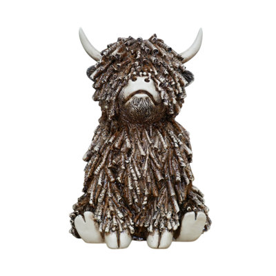 Gifts Direct 2 U Highland Cow Twig Sitting Ornament 18Cm from B&Q