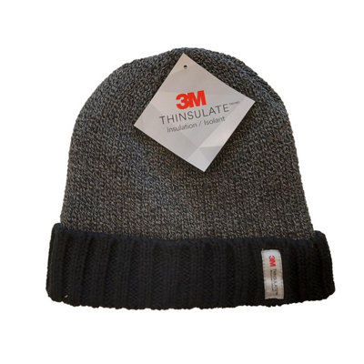 Heatguard 3M Thinsulate 2 Tone Black Cuff Beanie Hat from B&Q