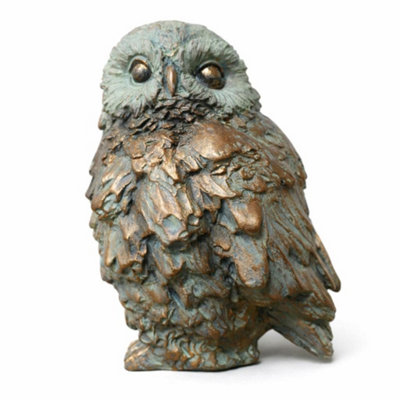 Gifts Direct 2 U Bronze Patina Owl Sculpture With Textured Verdigris Finish from B&Q