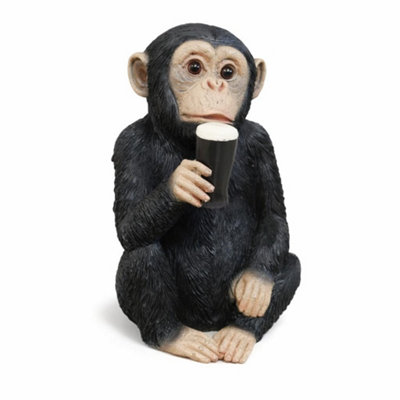 Monkey with Beer Ornament McGuinness Figurine Chimp Novelty Home Bar Decor - Image 3