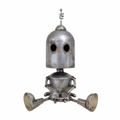 Gifts Direct 2 U Silver Sitting Robot Bobblehead Ornament from B&Q