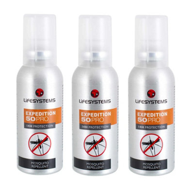 Lifesystems Triple Pack Expedition 50 Pro Mosquito Repellent Pump Spray 50Ml X 3