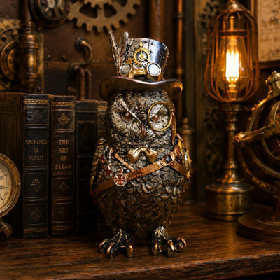 Gifts Direct 2 U Steampunk Owl Ornament - Gold - Image 4