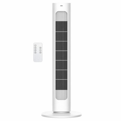 Mylek Tower Fan Cooling Cold Air Stand Fan Remote Control Oscillation And Timer White from B&Q