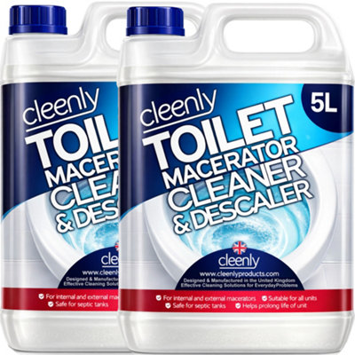 Cleenly Toilet Macerator Cleaner & Descaler - 10 Litres Super Concentrated, Long-Lasting Formula Safe For All Saniflo Pump Unit