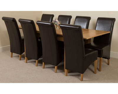 Rackhams Brown Richmond Medium Oak Extendable Dining Table With Montana Leather Chairs - 8 Chairs - Image 5