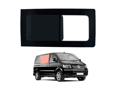 B&Q -  Vw Transporter T5 (2003-2015) Right Side Panel Opening Glass Window Dark Tinted