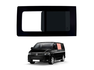 B&Q -  Vw Transporter T5 (2003-2015) Left Side Sliding Door Opening Window Dark Tinted