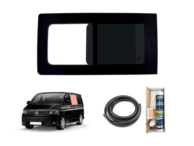 B&Q -  Vw Transporter T5 (2003-2015) Left Side Door Tinted Opening Window Fitting Kit