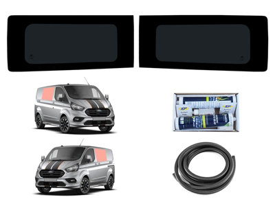 Van Demon Side Window Set Ford Transit Custom Left & Right Dark Tint Glass Fixed