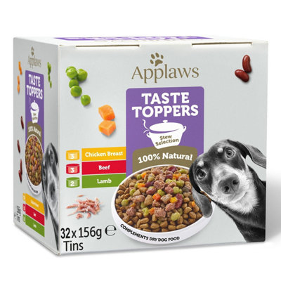 B&Q - 32 X 156G  Taste Toppers Natural Wet Dog Food Tins Stew Selection