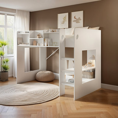 Flair White Wizard Junior Wooden Mid Highsleeper