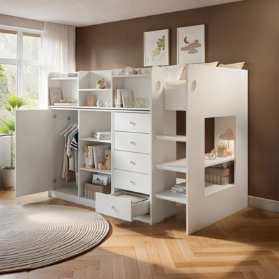 Flair Wizard Junior Highsleeper Storage StationWhite from B&Q