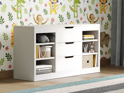 Flair Charlie Drawer Unit With Shelves And 3 Drawers - White - Image 4