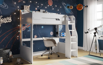 Flair Cosmic High Sleeper Frame Only White - White - Image 7