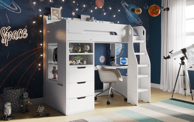B&Q -  Cosmic Storage Wooden Sleeper BedWhite