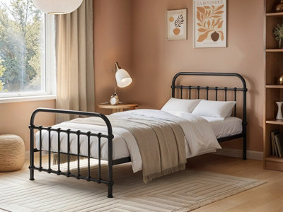 Flair Black Compton Single Metal Bed Frame Small B&Q