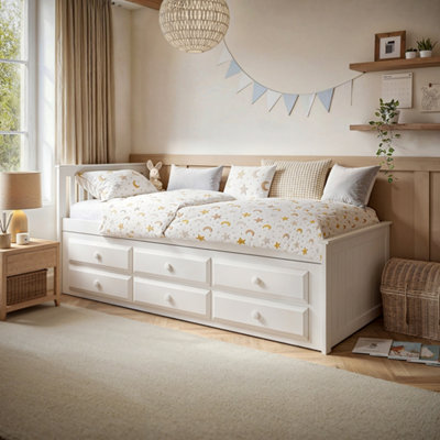 B&Q -  Montana Captain's Wooden Guest BedWhite