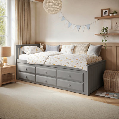 B&Q -  Montana Captain's Wooden Guest BedGrey