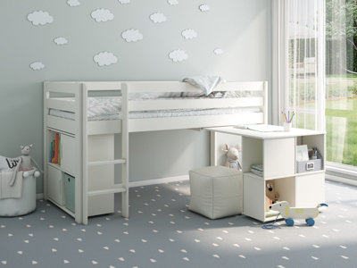 B&Q -  Noomi Nora Midi Wooden Midsleeper Craft CabinWhite
