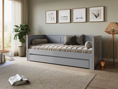 Flair Grey Noomi Erika Solid Wood Guest Bed
