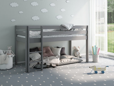 B&Q -  Noomi Nora Midi Wooden Midsleeper Frame OnlyGrey