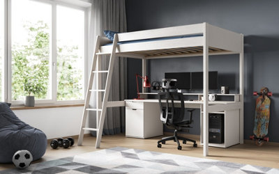 B&Q -  Noomi Tera Small Double Gaming Highsleeper BedWhite