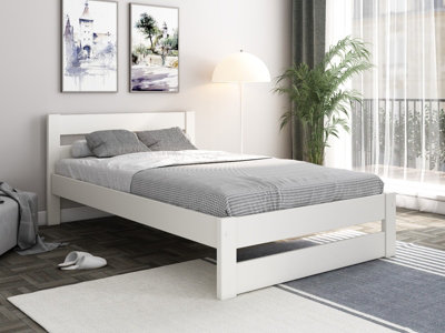 Flair Noomi Tera Solid Wood Small Double Bed - White