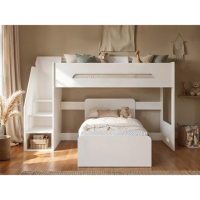 Flair Stepaside L Shaped Bunk Bed - White - Image 5