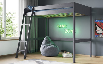 B&Q -  Noomi Tera Small Double Highsleeper (Frame Only)Grey